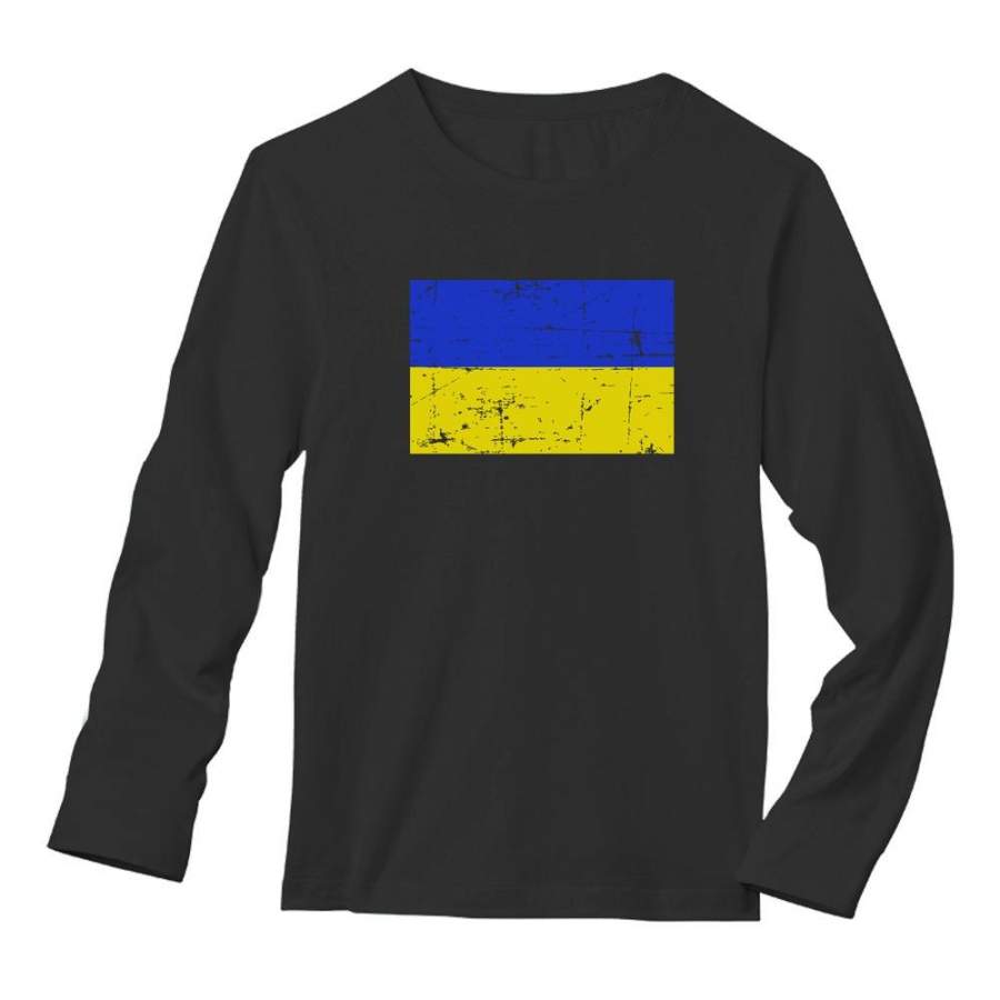 Vintage Ukraine Flag Long Sleeve T-Shirt