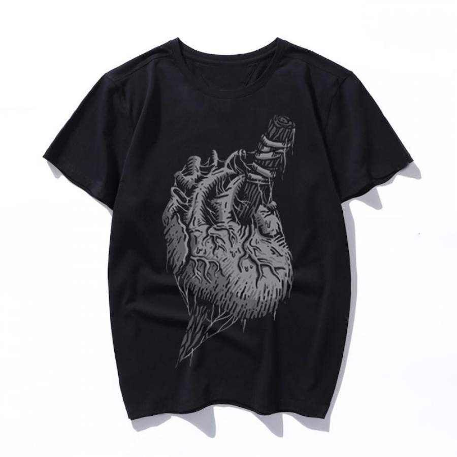 vampire heart ulzzang harajuku t-shirt tshirt women men print t shirt summer aesthetic femaale graphic hands 90s top clothes