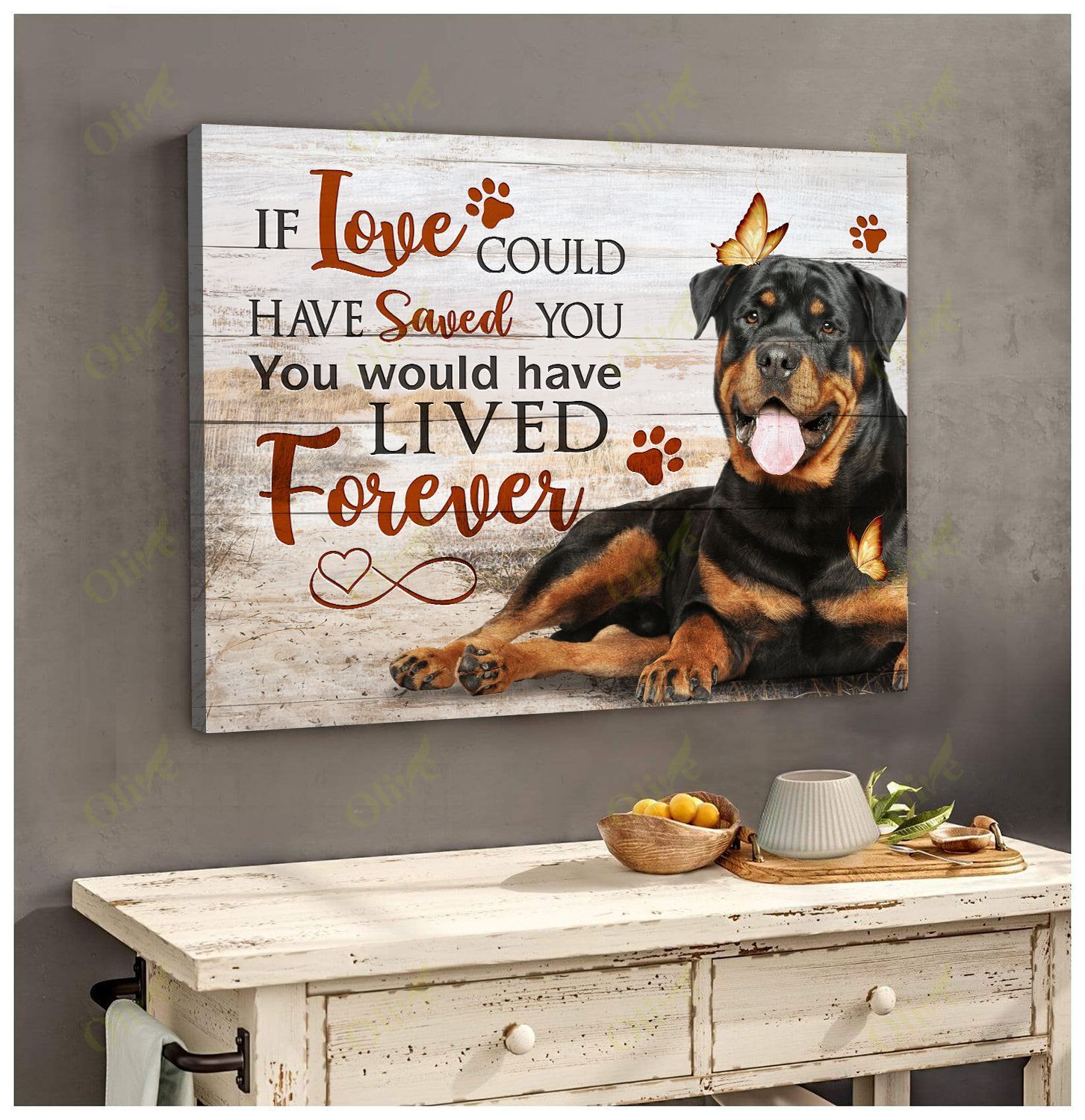 Rottweiler – If Love Could Have Saved You Canvas And Poster | Wall Decor Visual Art