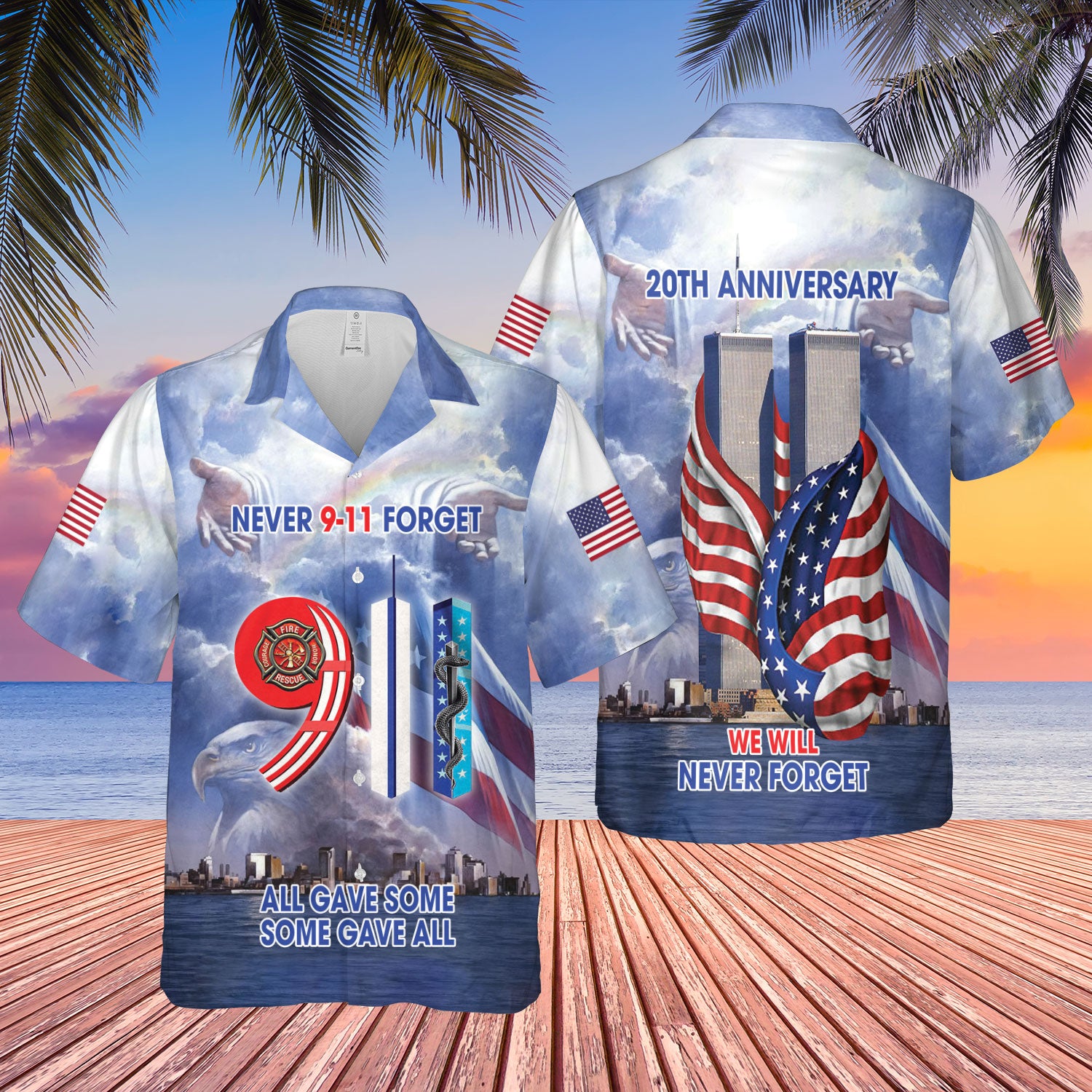 Us Patriot Day Never Forget 911 Hawaii Shirt Ttm