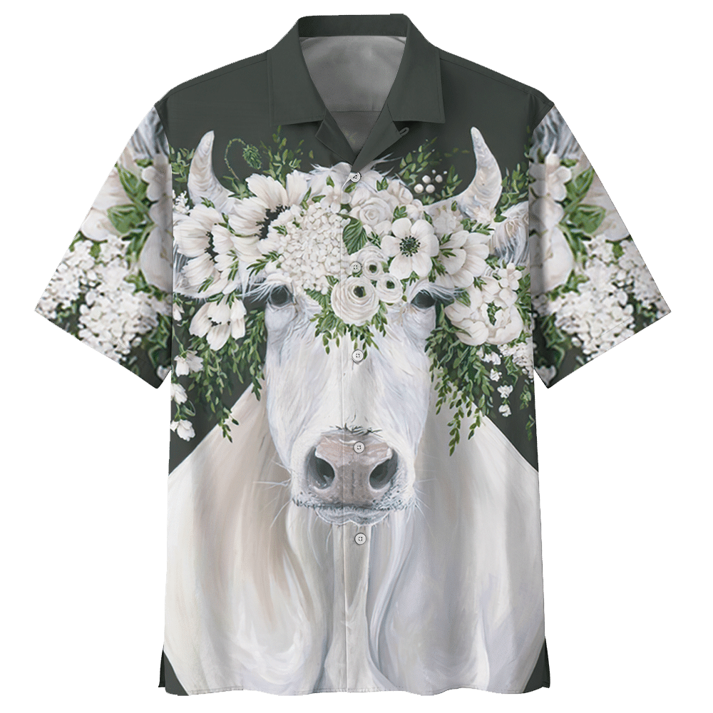 Cow White Awesome Design Unisex Hawaii Shirt For Men And Women Ha9678