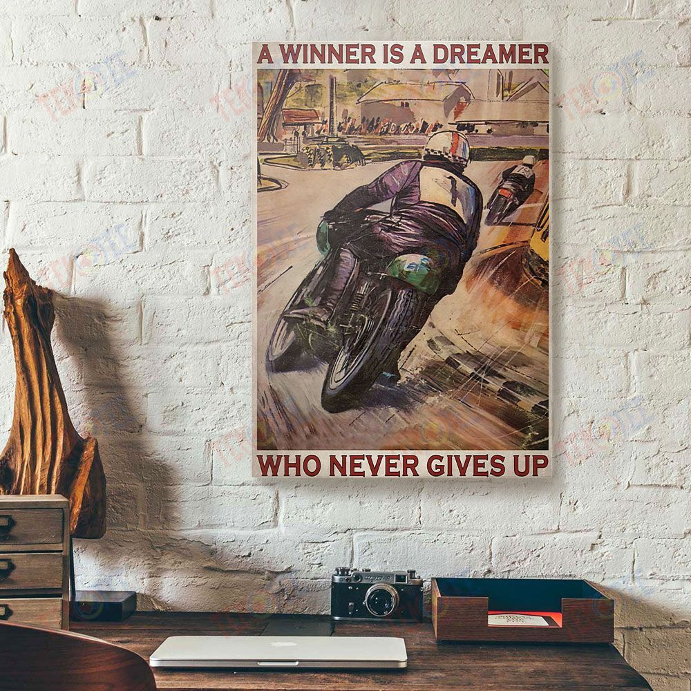 Canvas Art Prints A Winner Is A Dreamer Who Never Gives Up Motor Racing Canvas Wall Art Home Decoration