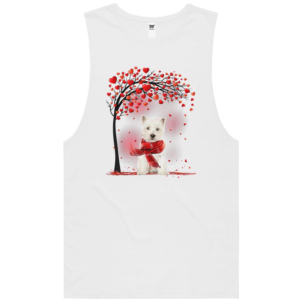 Valentines Day Westie Dog Tree Heart Puppy Dog Lover Tank Top