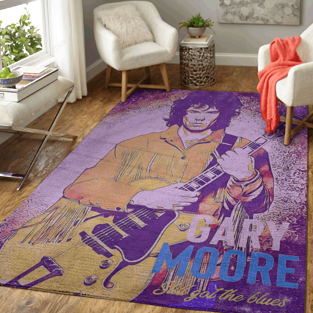 gary moore illustration – Music Art For Fans Area Rug Carpet