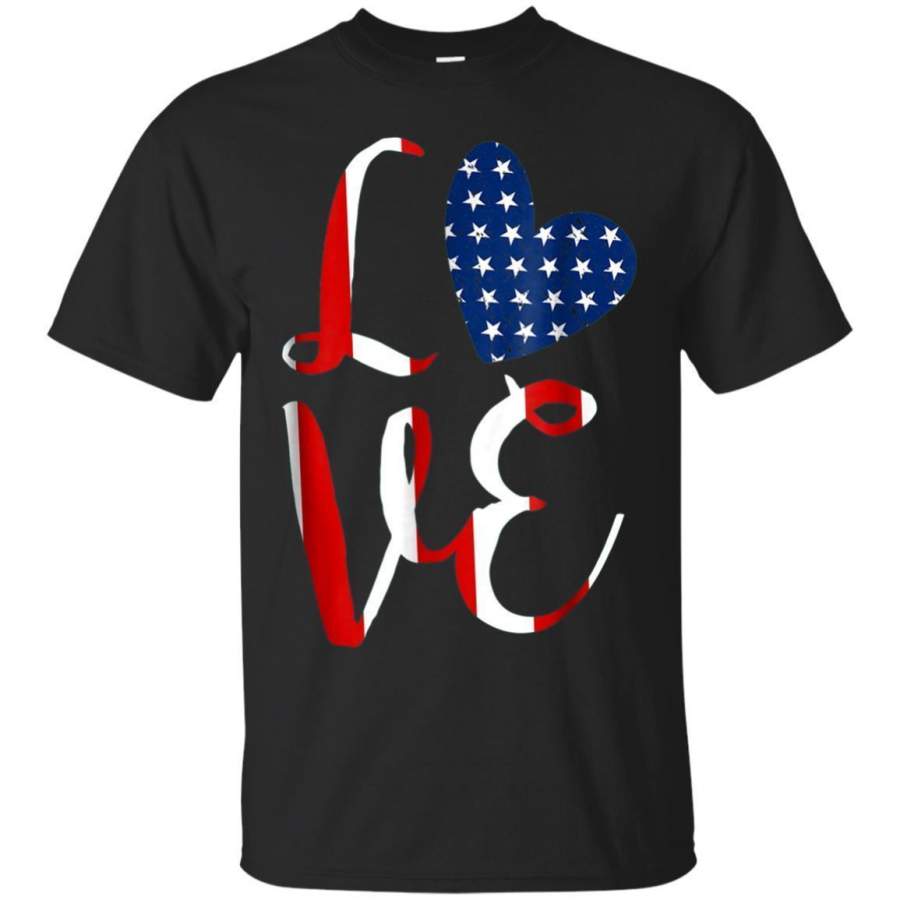 AGR Love 4th Of July Independence Day Tshirt Red White And Blue zGalaxy Fashion T-Shirt