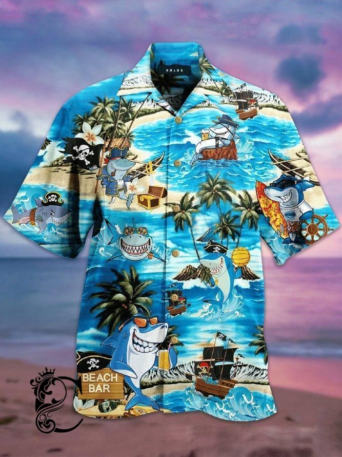 Chillicothemall Funny Shark Hawaiian Shirt