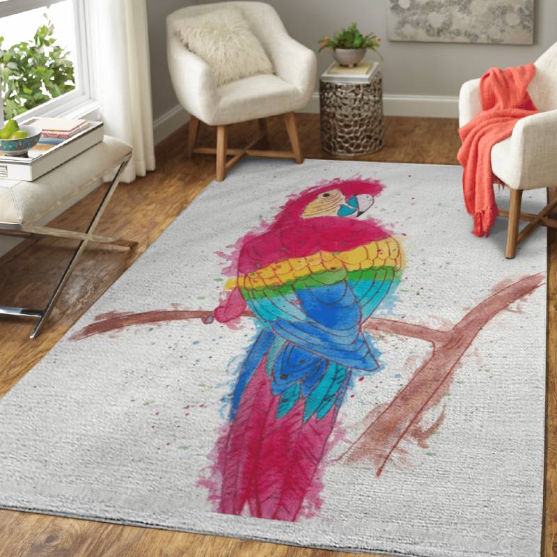 Scarlet Macaw Parrot  – Animals Area Rug Carpet