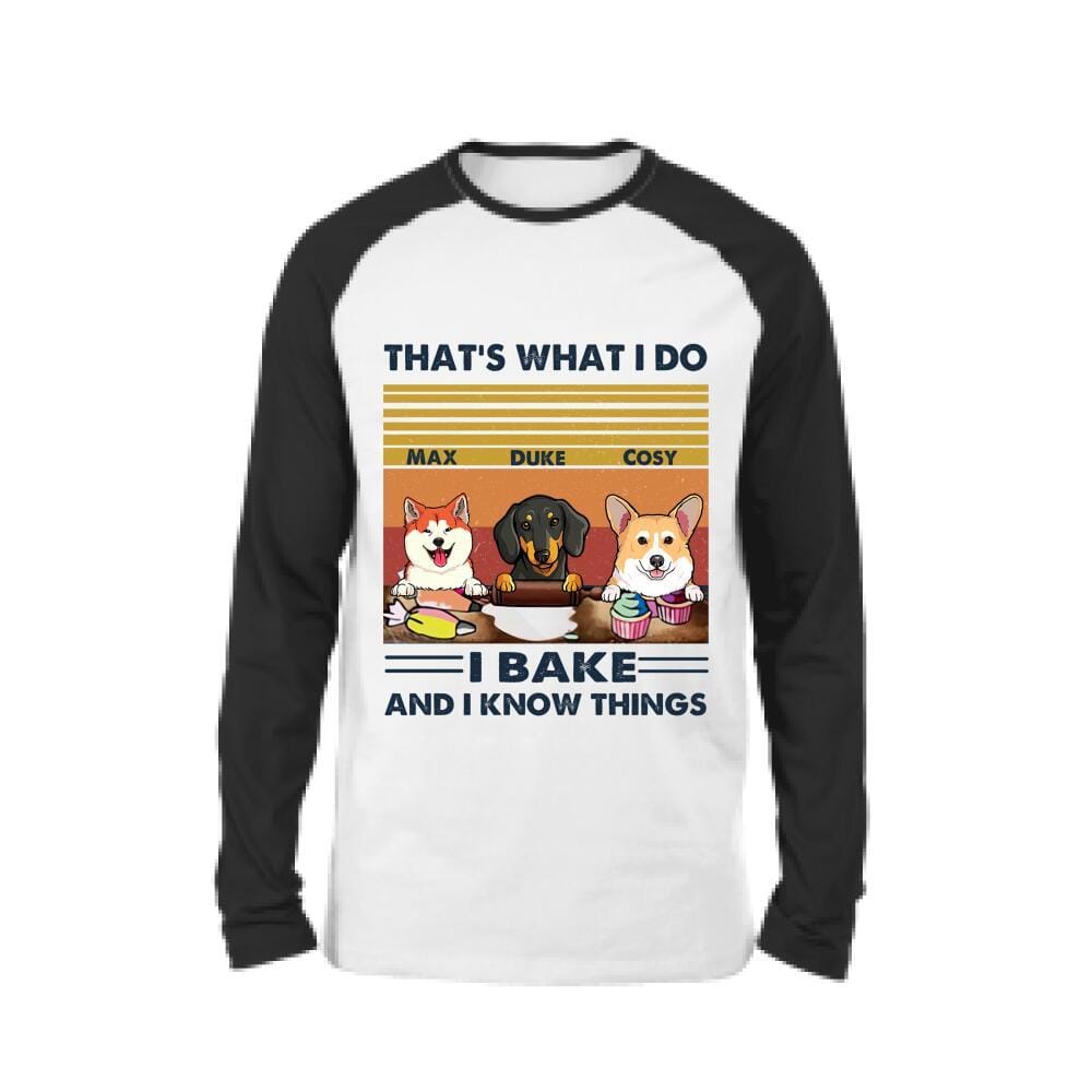 [CityBarks] [Raglan Shirt] Personalized dogs – gifts for dog lovers – DOGs funny – I bake and i know things DAJ065