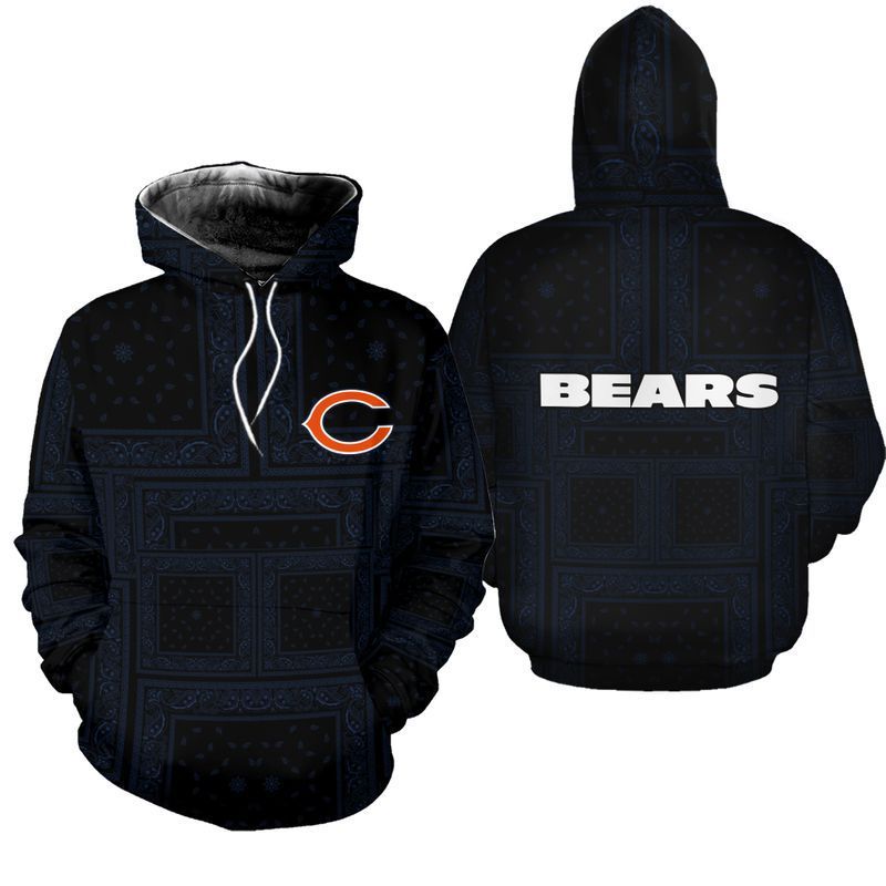 Chicago Bears  Bandana Skull Sweatshirt Zip Hoodie T Shirt Bomber Jacket Sizes S-5Xl New011819