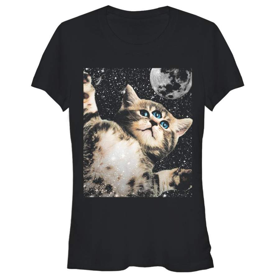 Lost Gods Junior’s Third Eye Kitten  T Shirt Black