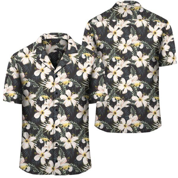 Tropical Toucans Hibiscus Palm Leaves Hawaiian Shirt V2