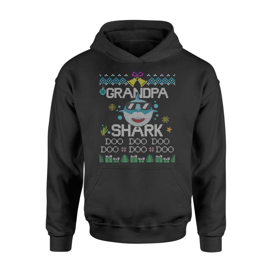 Mens Mens Grandpa Shark Christmas Matching Family Group Ugly T-Shirt – Standard Hoodie