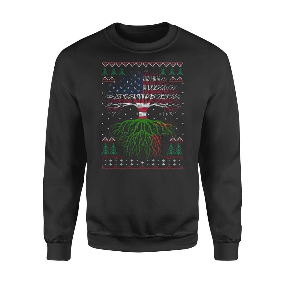 YOLOstuff Zambian Roots American US Grown Flag Ugly Christmas – Standard Fleece Sweatshirt