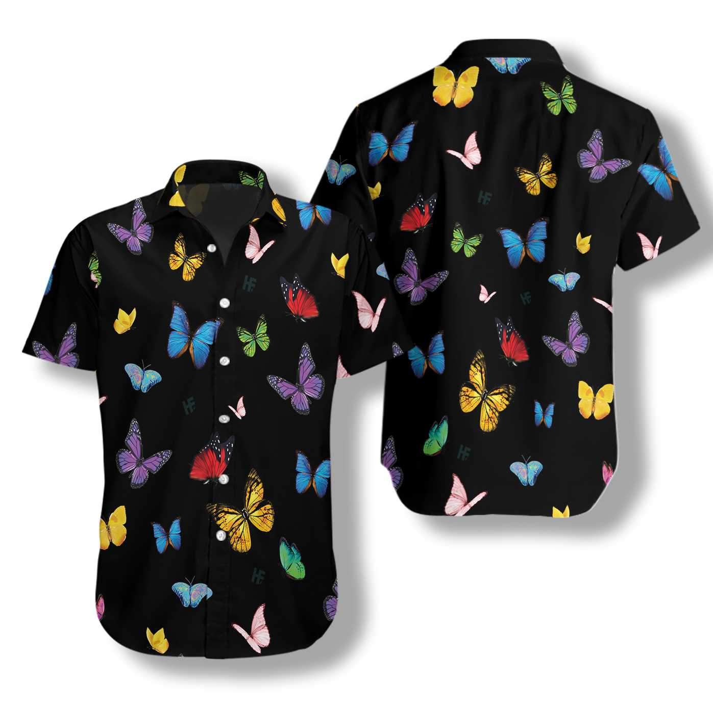 Butterfly Seamless Pattern Hawaii Shirt Ha55247