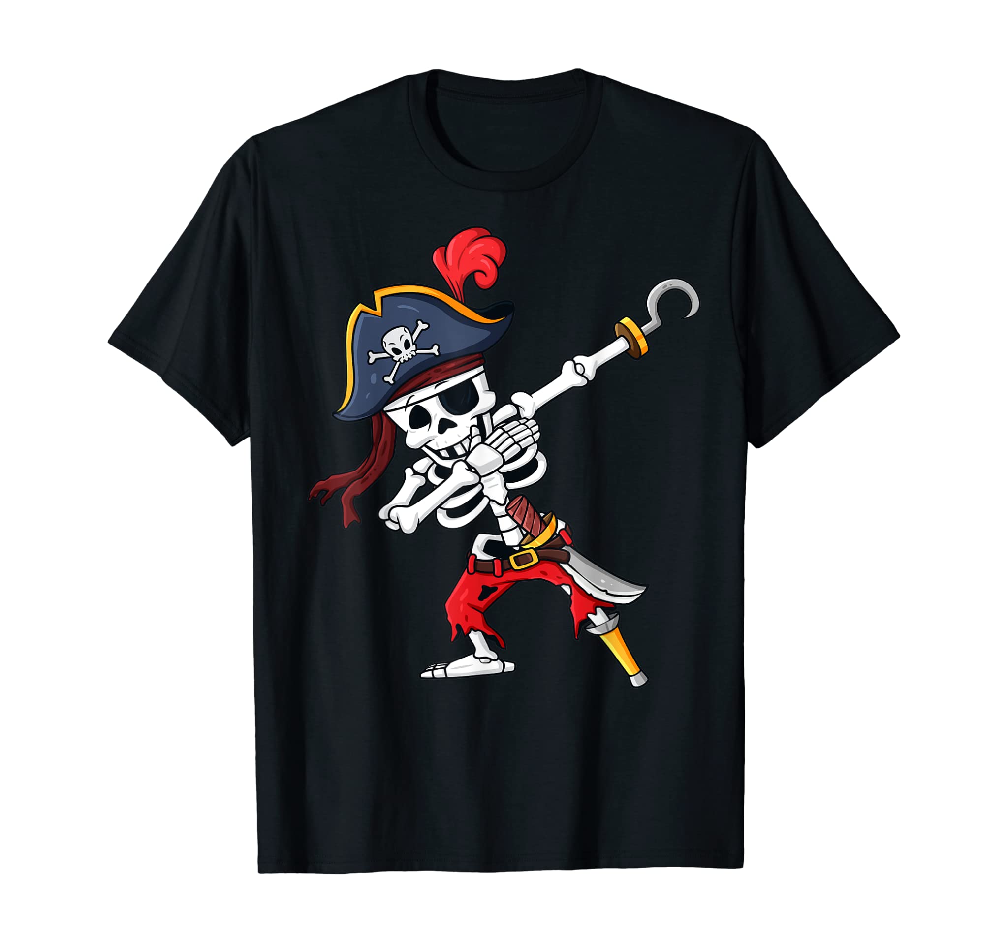 Halloween Dabbing Pirate Skeleton Funny Dab Boys Girls Kids T-Shirt