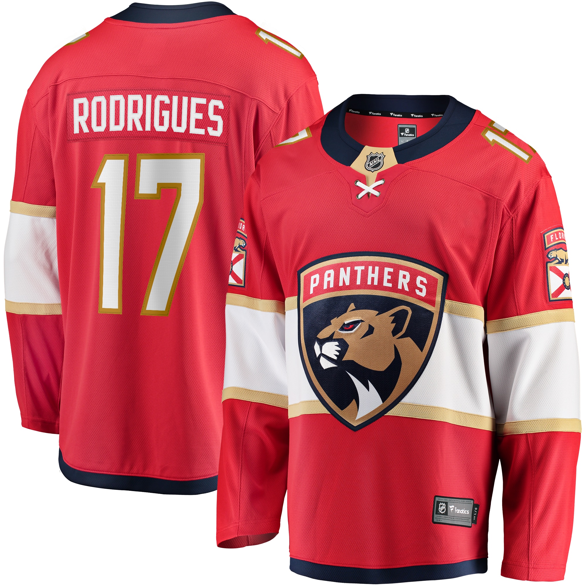 Men's Florida Panthers Evan Rodrigues Red Home Breakaway Jersey