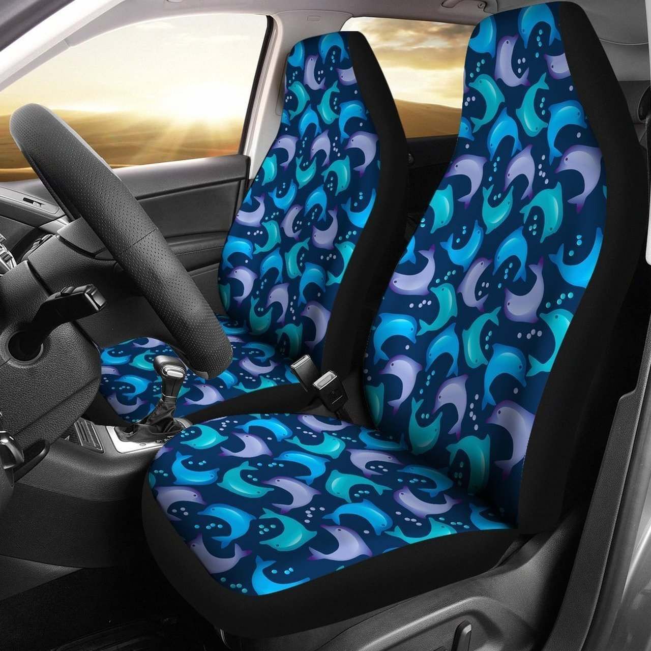 Dolphin Pattern Print Universal Fit Car Seat Covers