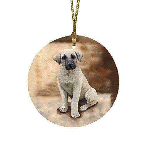 Anatolian Shepherd Puppy Dog Round Christmas Ornament