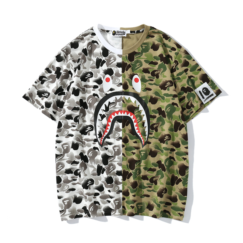 Bape Shark Tee Shirt Green White