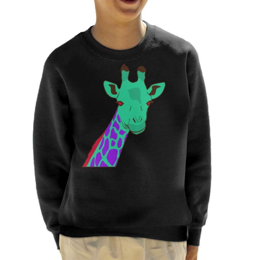 Brightly Coloured Giraffe Kid’s Sweatshirt