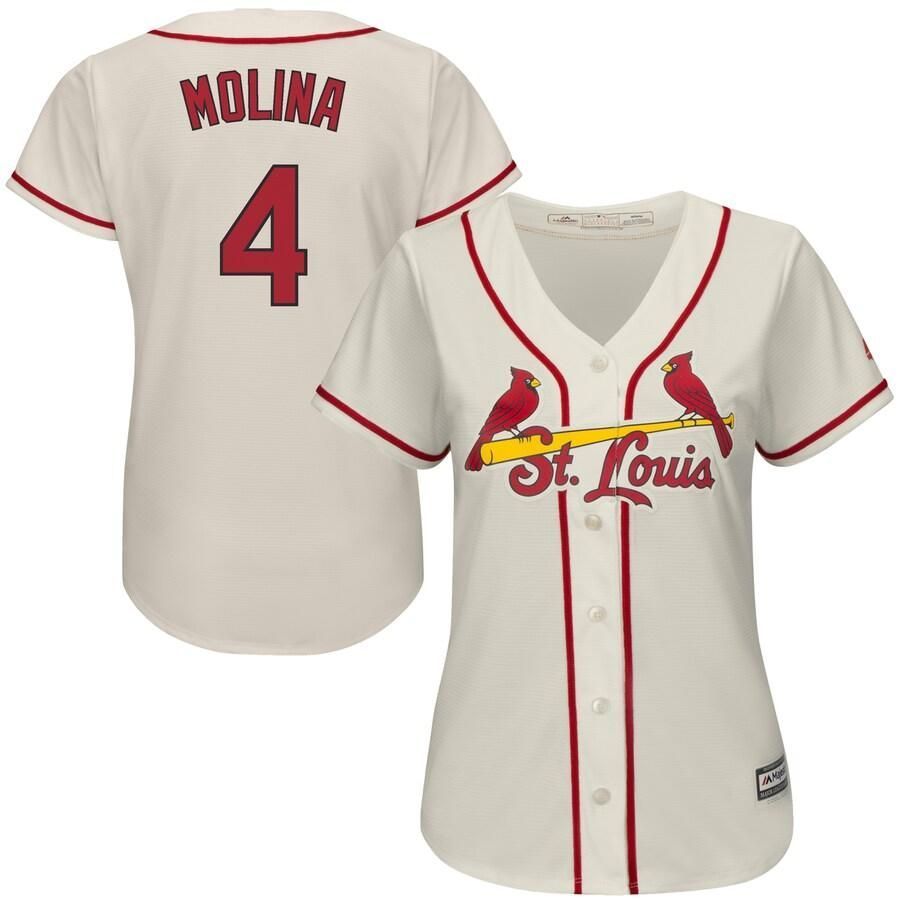 Yadier Molina St. Louis Cardinals Majestic Woalternate Cool Base Player Ivory 3D Jersey