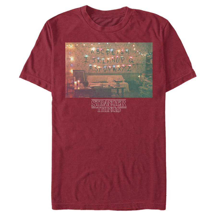 Stranger Things Men’s Christmas Lights Portrait  T Shirt