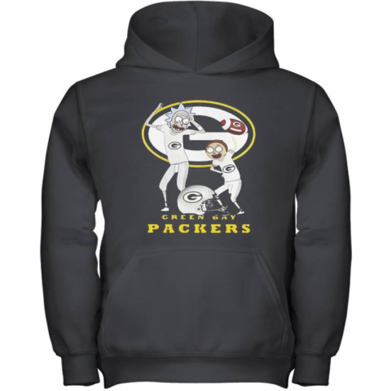 Rick And Morty Green Bay Packers Football Players Youth Hoodie