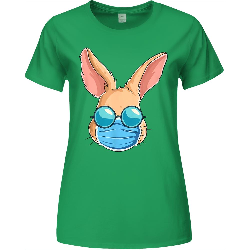 Bunny In A Mask Easter Day 2021 Eggs Hunt Gift Premium Womens Tshirts