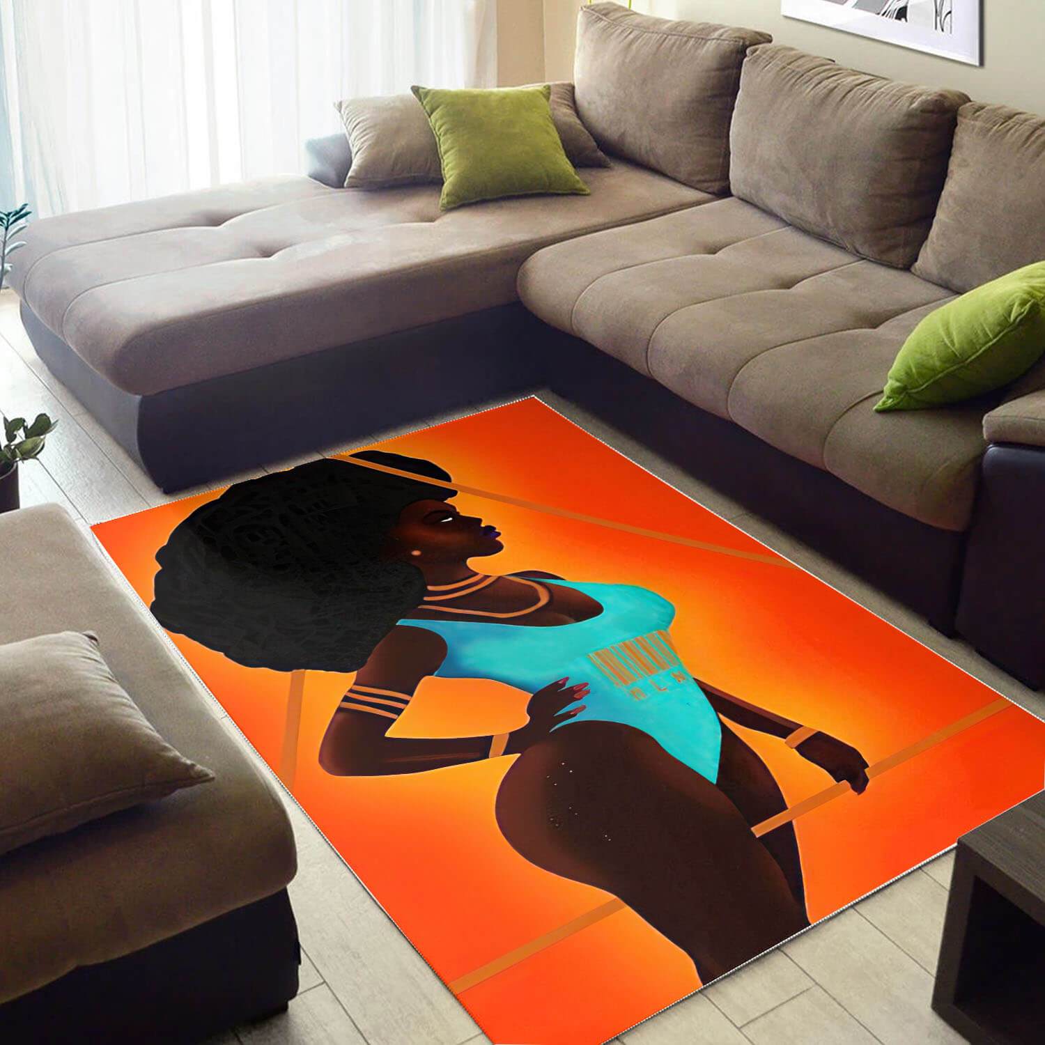 African American Area Rugs Pretty Afro American Girl African Style Rug African Themed House Decor WBG44717