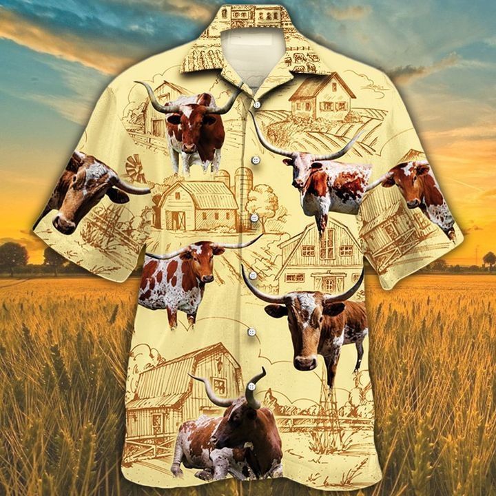 Tx Longhorn Cattle Lovers Farm Hawaii Hawaii Cow Hawaii Shirt For Men Women Ha61774