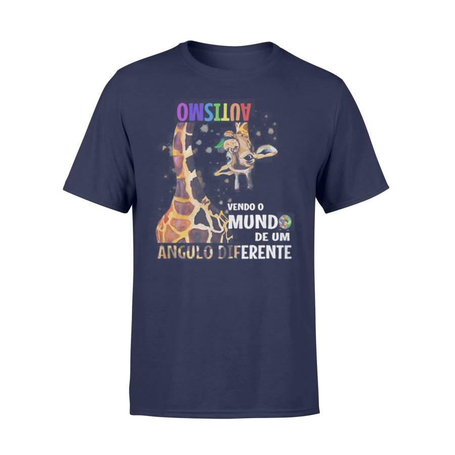 Giraffe Autism Vendo O Mundo De Um Angulo Diferente T-Shirt | Autism Awareness Shirt