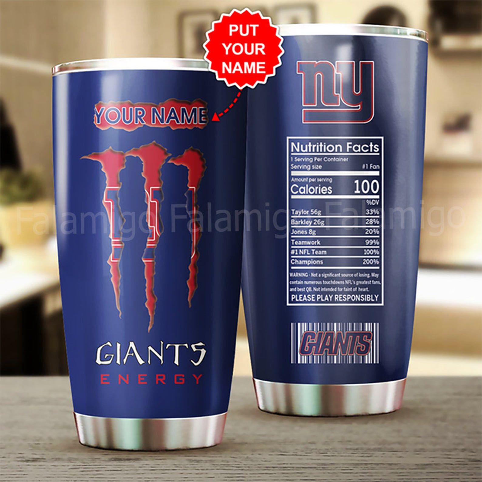 Personalized New York Giants Stainless Steel Tumbler – Tumbler 20oz