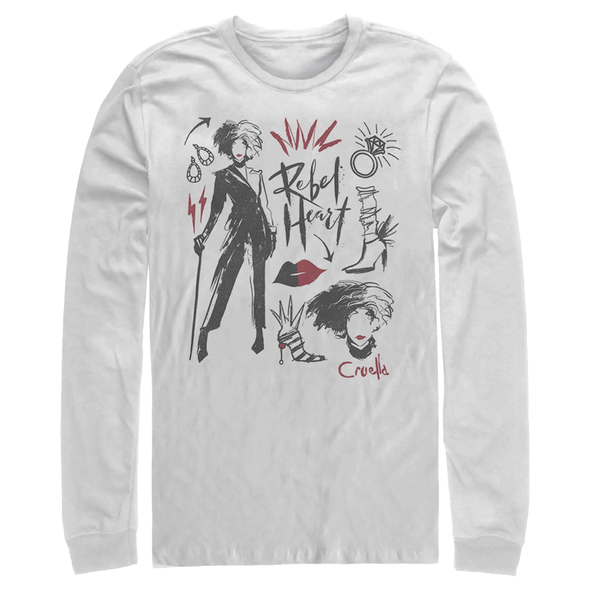 Cruella Men’S Fashion Drawings  Long Sleeve Shirt