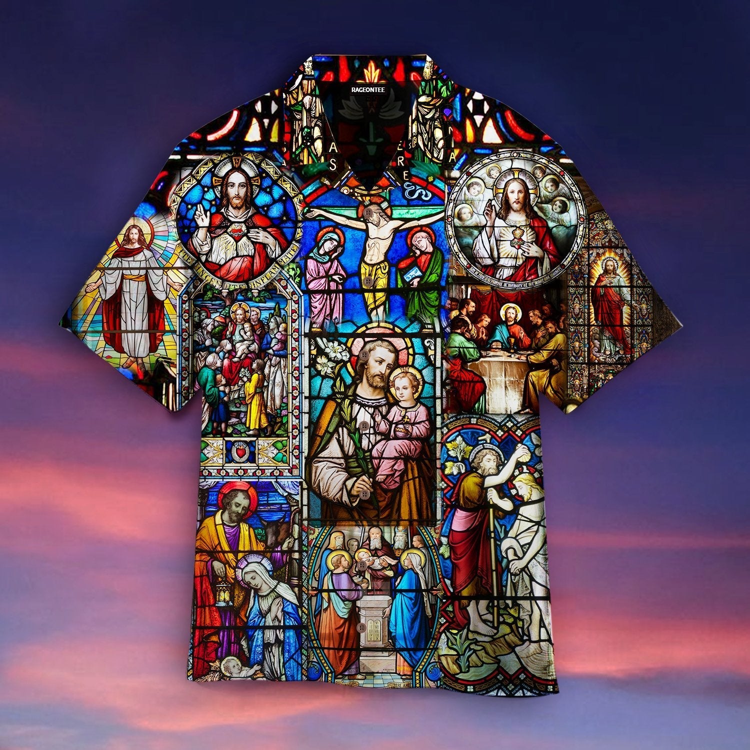 Life Of Jesus Stained Glass Aloha Hawaii Shirts For Men And Women Ha108345