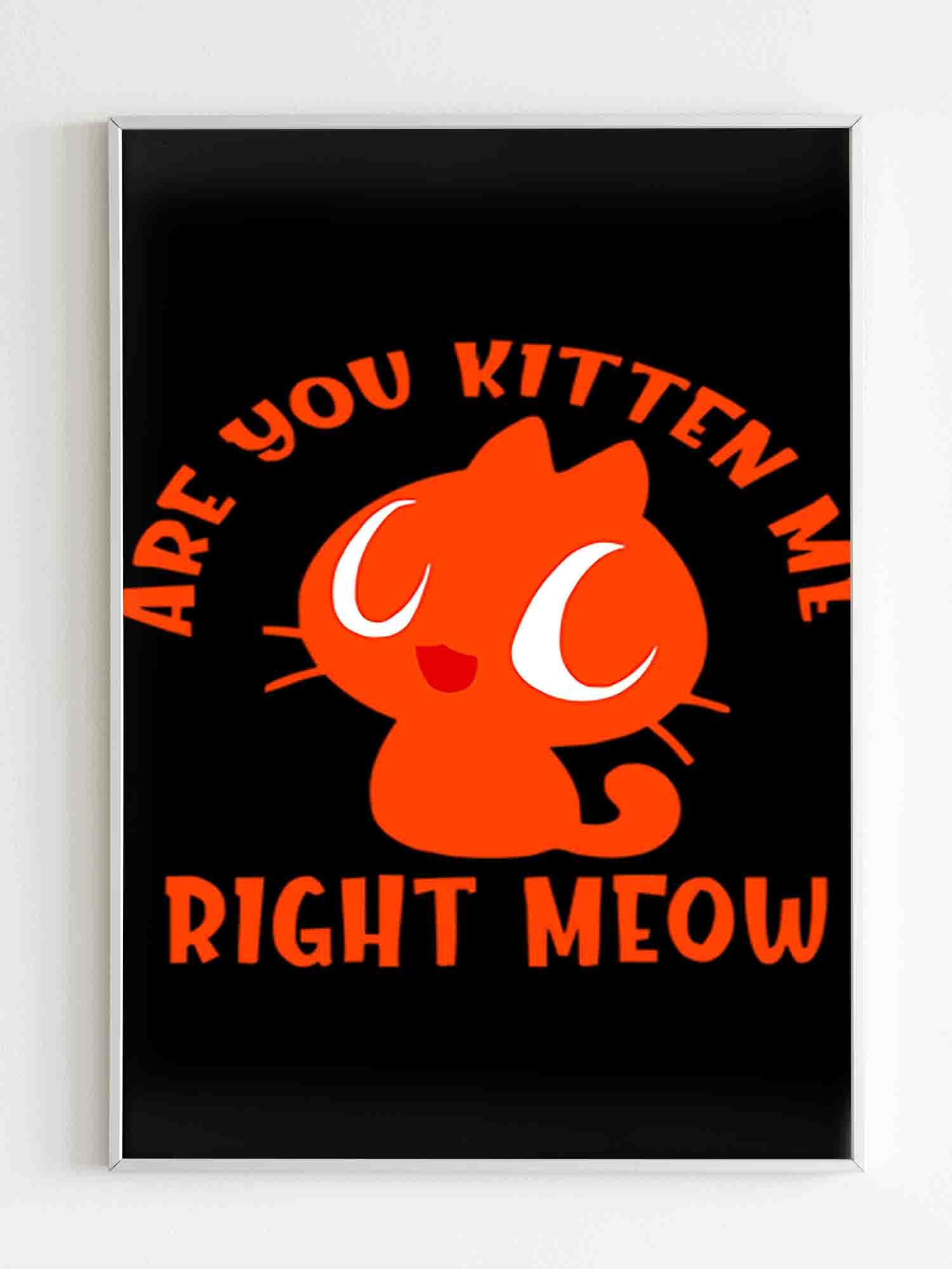 Are You Kitten Me Right Meow Are Poster