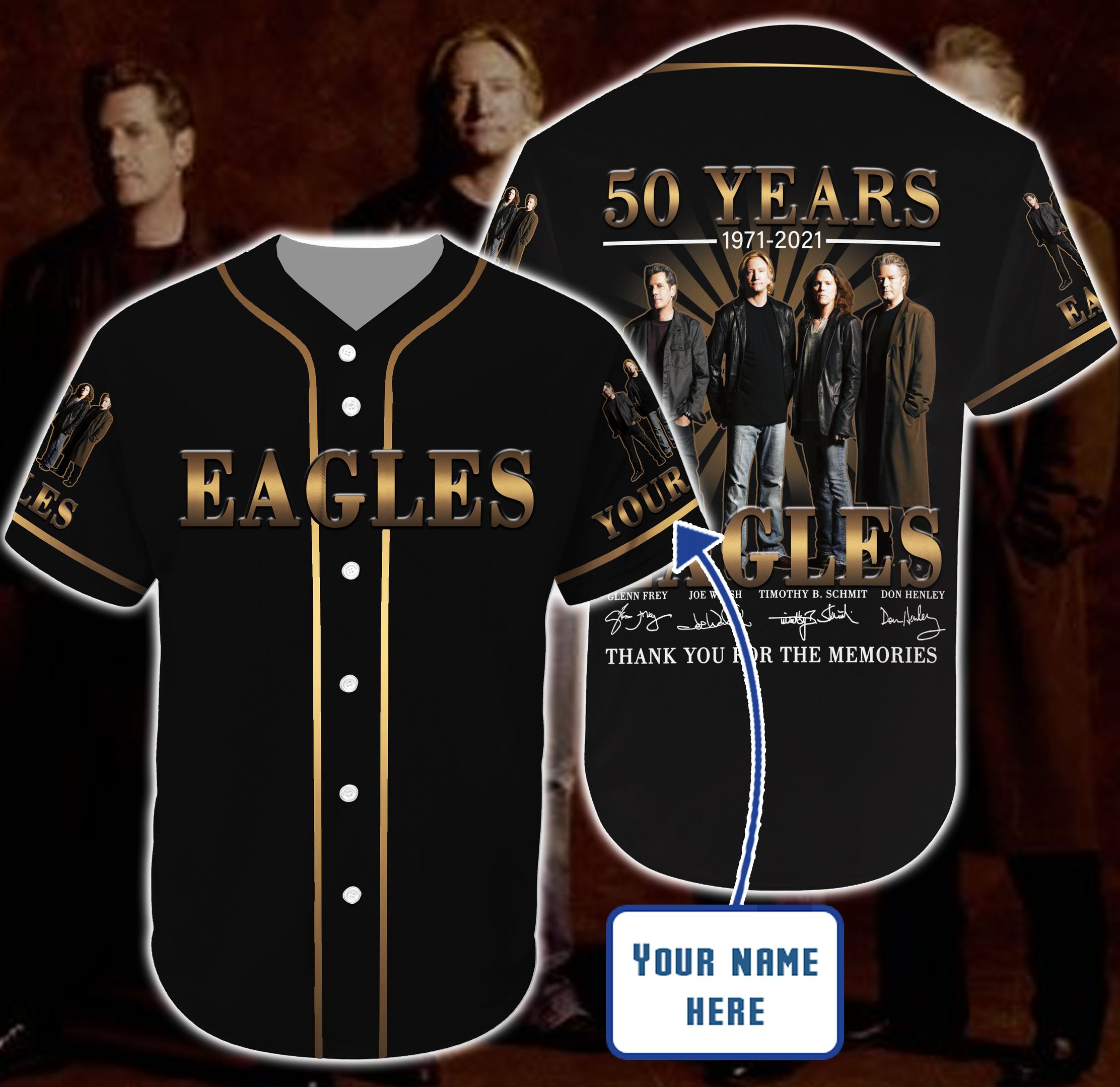 Black Eagles Customized Baseball Tee Jersey Shirt Unisex Men Women