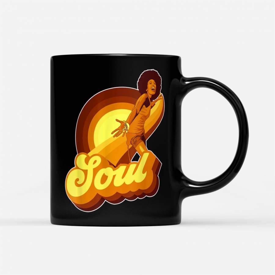 70s Funk Afro Soul Retro Vintage Mug – Black Mug