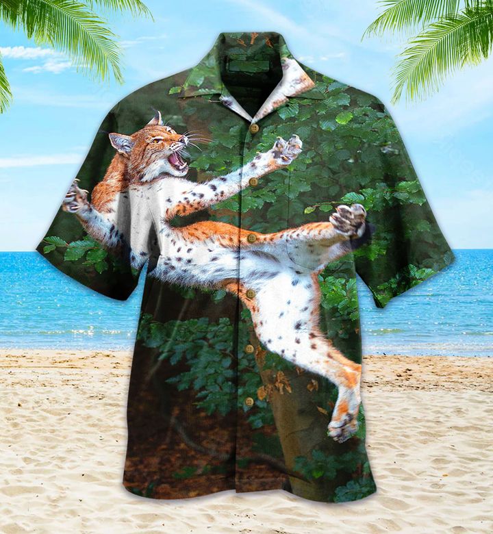 Kungfu Tiger Funny Animal Green Hawaii Shirt Ha64162