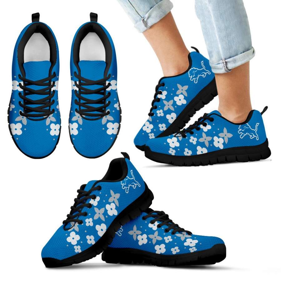 Flowers Pattern Detroit Lions Sneakers