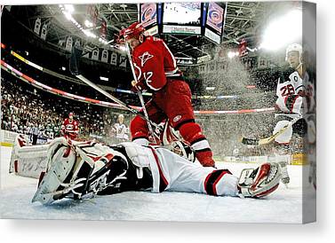 New Jersey Devils V Carolina Hurricanes Bruce Bennett Canvas Print