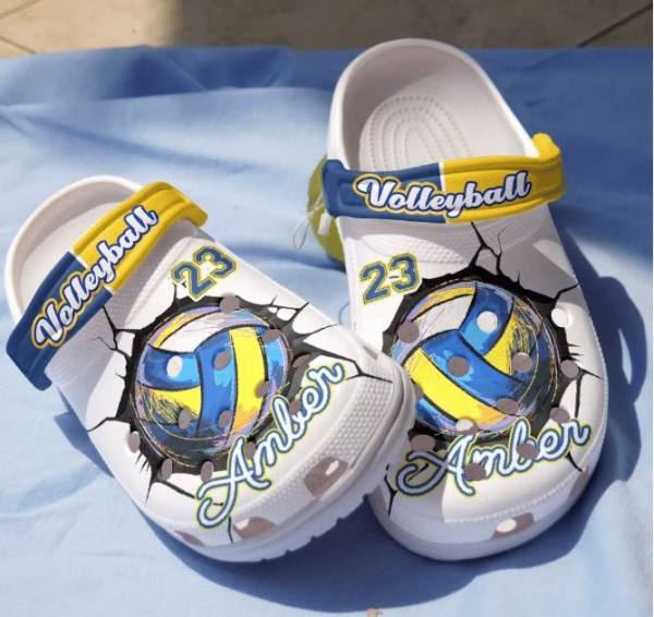 Cracks By Volleyball Ball Shoes Clog Crocs Clog Crocbland Clog Birthday Gift For Man Woman