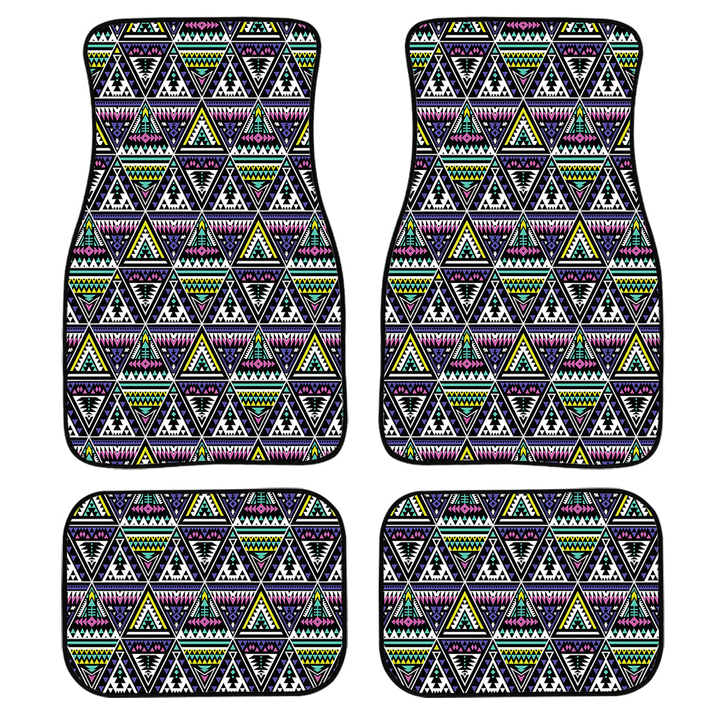 Colorful Geometric Native Navajo Print Front And Back Car Floor Mats, Front Car Mat