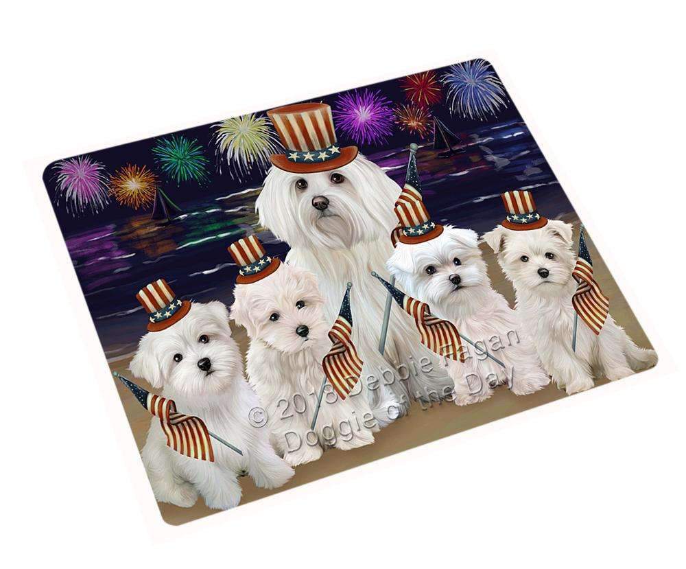 4Th Of July Independence Day Firework Malteses Dog Blanket Blnkt56046 (37X57 Sherpa)