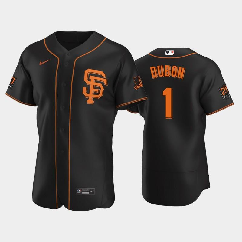 Black San Francisco Giants 1 Mauricio Dubon Alternate Jersey