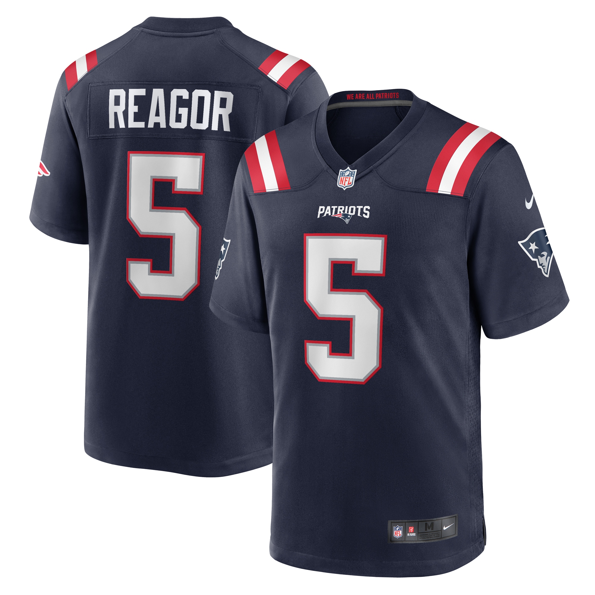 Men’s New England Patriots Jalen Reagor  Navy Team Game Jersey