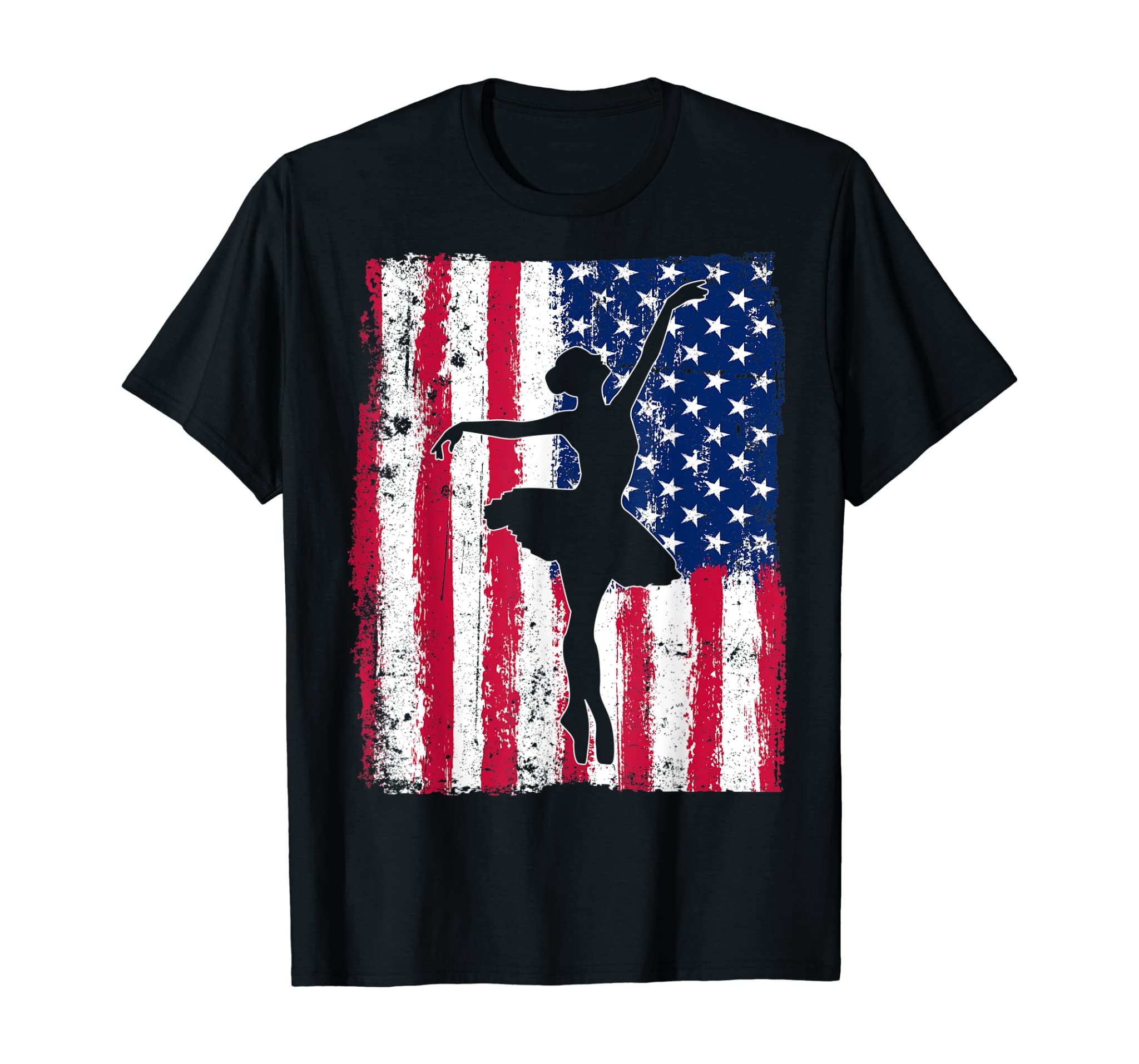 Ballet Dancer Patriotic American Flag 4th of July Funny Gift T-Shirt