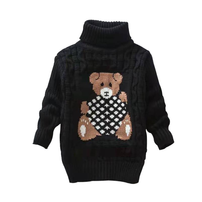 2021Autumn Winter Infant Baby Boys Girl Christmas Knitted Cartoons Bear Round neck Pullovers Warm Thick Sweaters 1-4Year alx