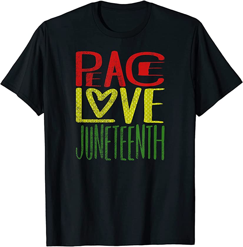 Vintage African American Black Pride – Peace Love Juneteenth T-Shirt