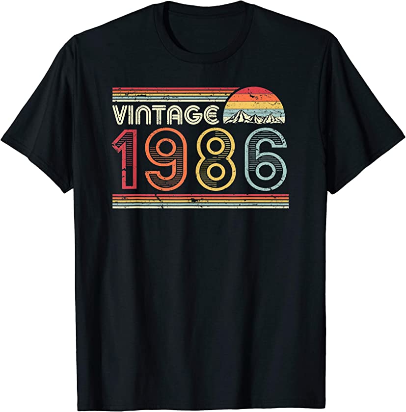 1986 Vintage Shirt, Birthday Gift Tee. Retro Style T-Shirt