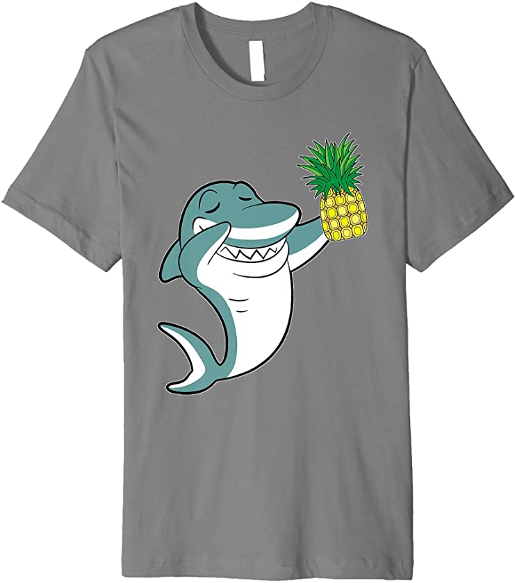 Dabbing Shark Pineapple Aloha Beaches Hawaiian Dance Gift Premium T-Shirt